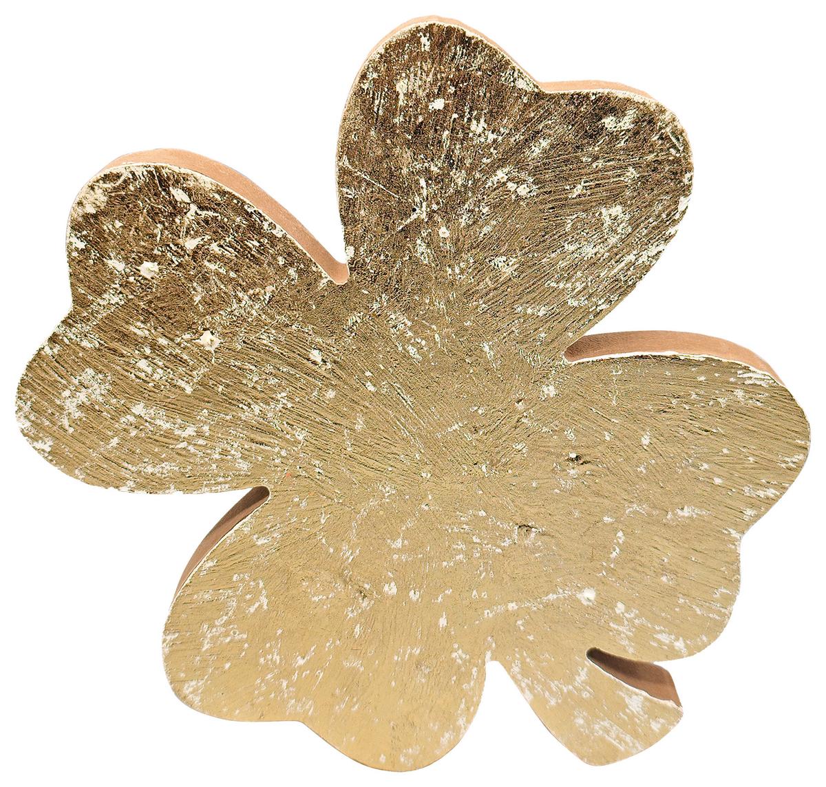 Glücksbringer Lucky Goldfarben - Goldfarben, Konventionell, Holzwerkstoff (18/17,5/1,8cm) - Mömax