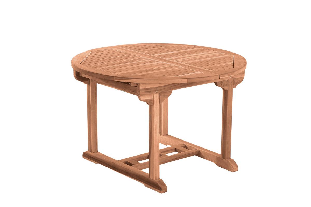 Gartentisch ausziehbar Naturf. Teakholz ca. 120-170x120 cm - Naturfarben, Natur, Holz (120-170/120/75cm) - Gardenson