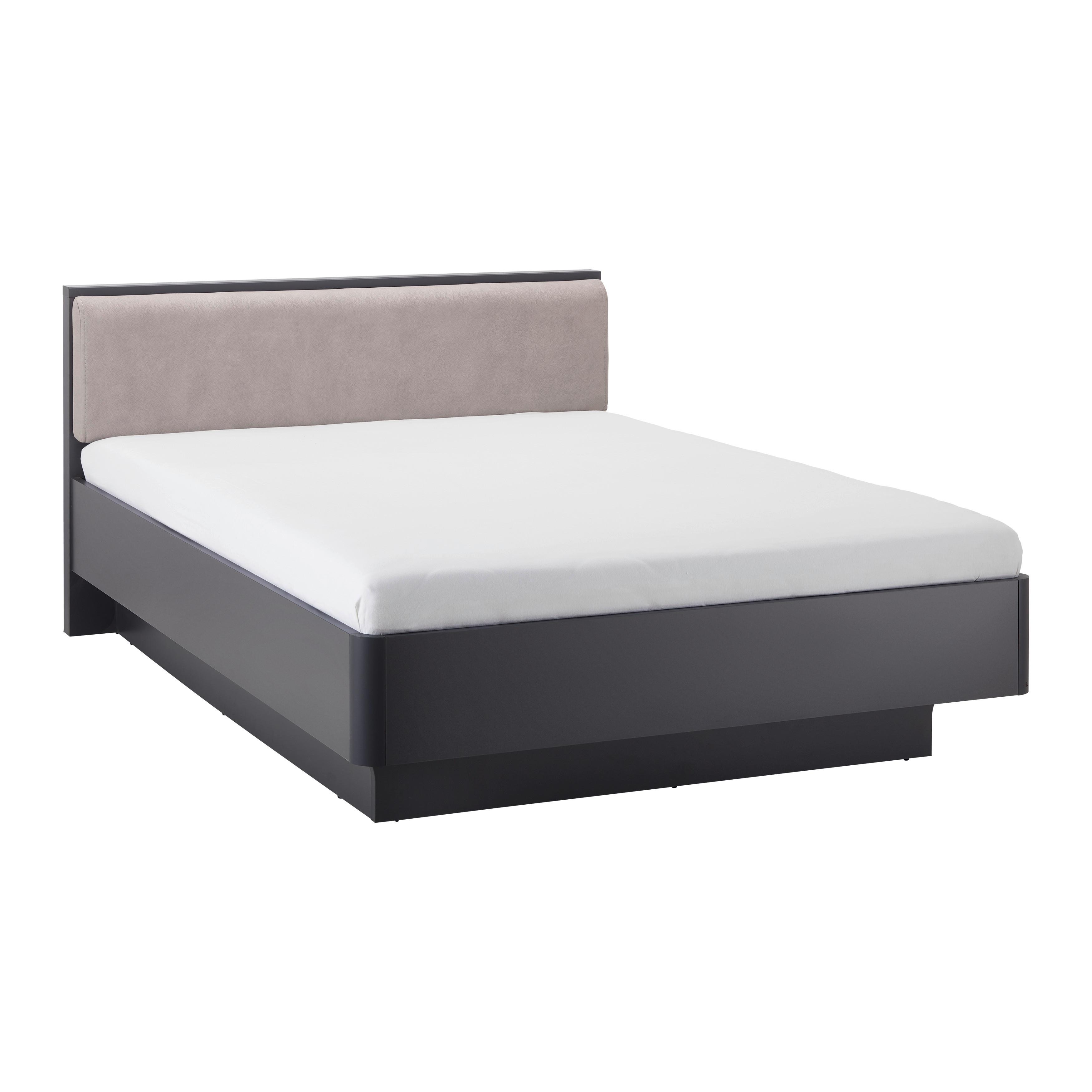 Polsterbett Mariello ca. 140x200cm Anthrazit/Cappoccino - Anthrazit/Cappuccino, MODERN, Holz/Textil (140/200cm) - Bessagi Home