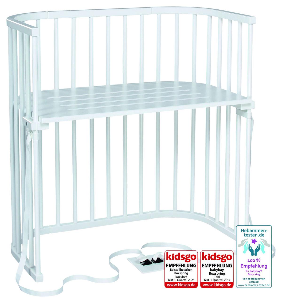 ŁÓŻKO DOSTAWNE 166102 BABYBAY BOXSPRING - biały, Basics, drewno (94/54/96,5cm) - Babybay