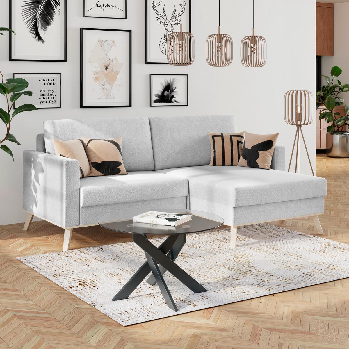 Coltar CARINI - gri deschis, Basics, textil (222/152cm) - Modern Living