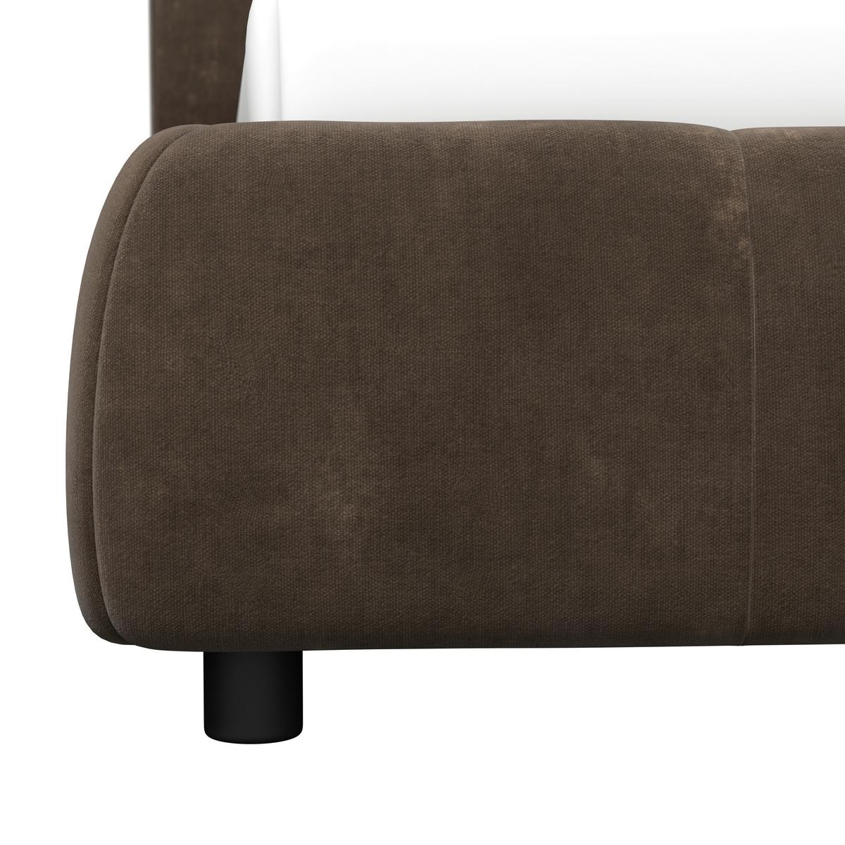 Polsterbett Anton Braun ca. 160x200 cm - Schwarz/Braun, MODERN, Holz/Textil (160/200cm) - Bessagi Home