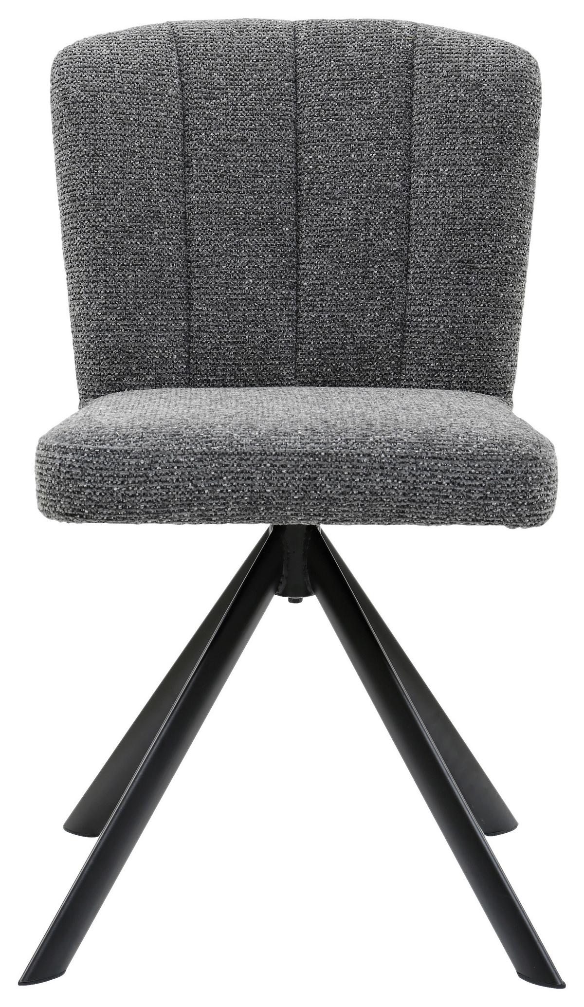 Stuhl Nora Grau/Schwarz - Schwarz/Grau, Modern, Holz/Textil (52/87/64cm) - Premium Living