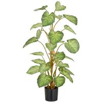 Kunstpflanze Syngonium Grün/Schwarz ca. 90cm - Schwarz/Braun, Basics, Kunststoff (90cm) - P & B