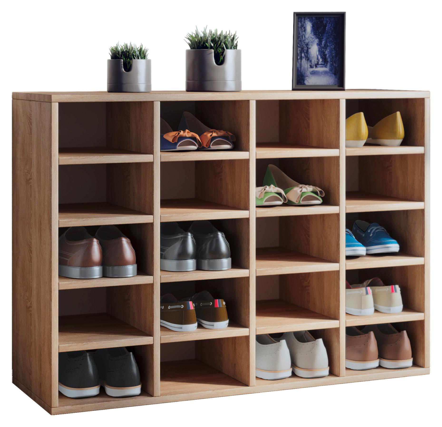 Schuhschrank Hinsol L Eichefarben ca. 92x67x33 cm - Eichefarben, KONVENTIONELL, Holzwerkstoff (92/67/33cm) - MID.YOU