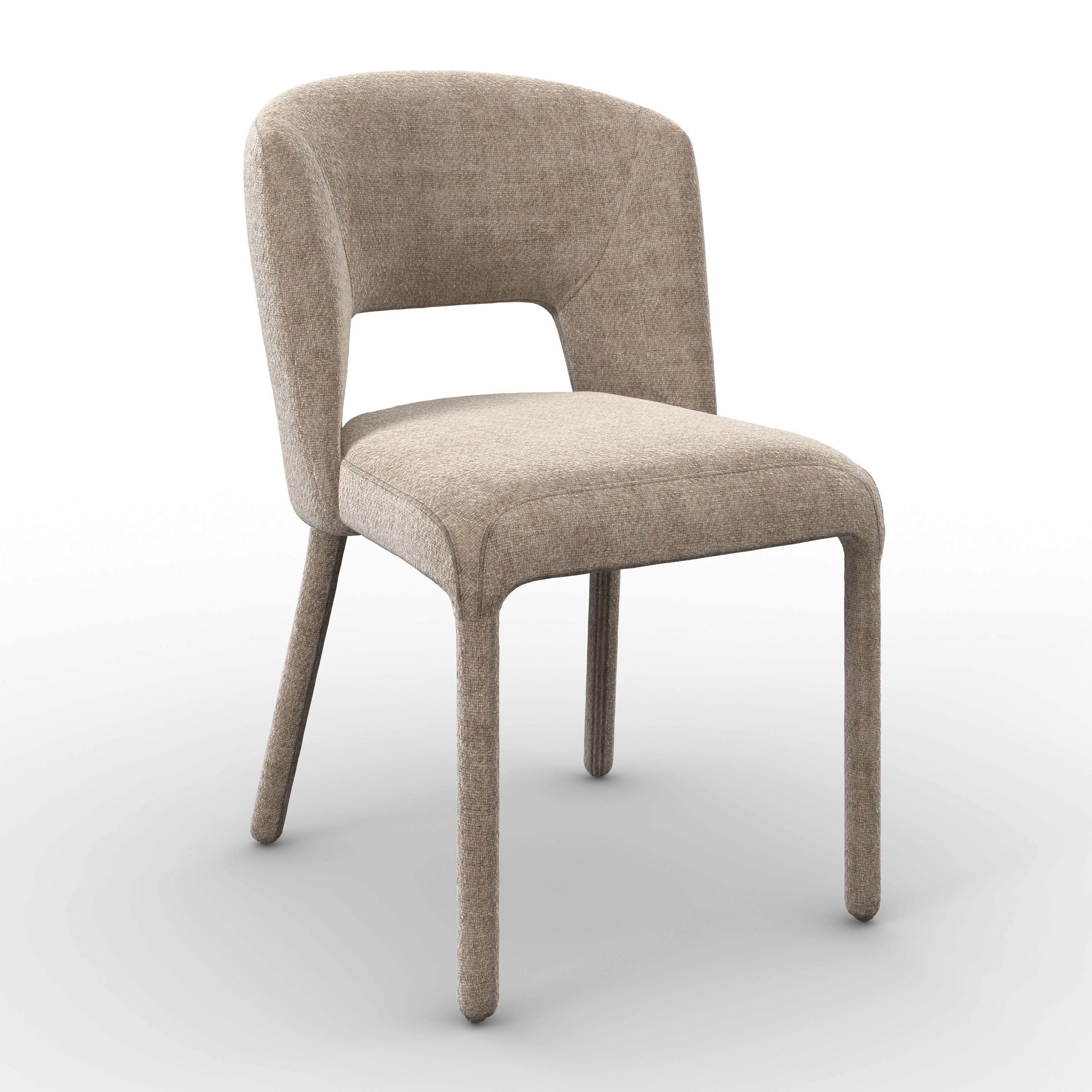Stuhl Anea Hellgrau Webstoff Gepolstert - Hellgrau/Pinienfarben, MODERN, Holz/Textil (52/79/55,5cm) - Bessagi Home