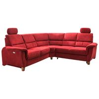 Wohnlandschaft Parole Rot Struktur - Wildeiche/Rot, KONVENTIONELL, Holz/Textil (241/238cm) - Livetastic