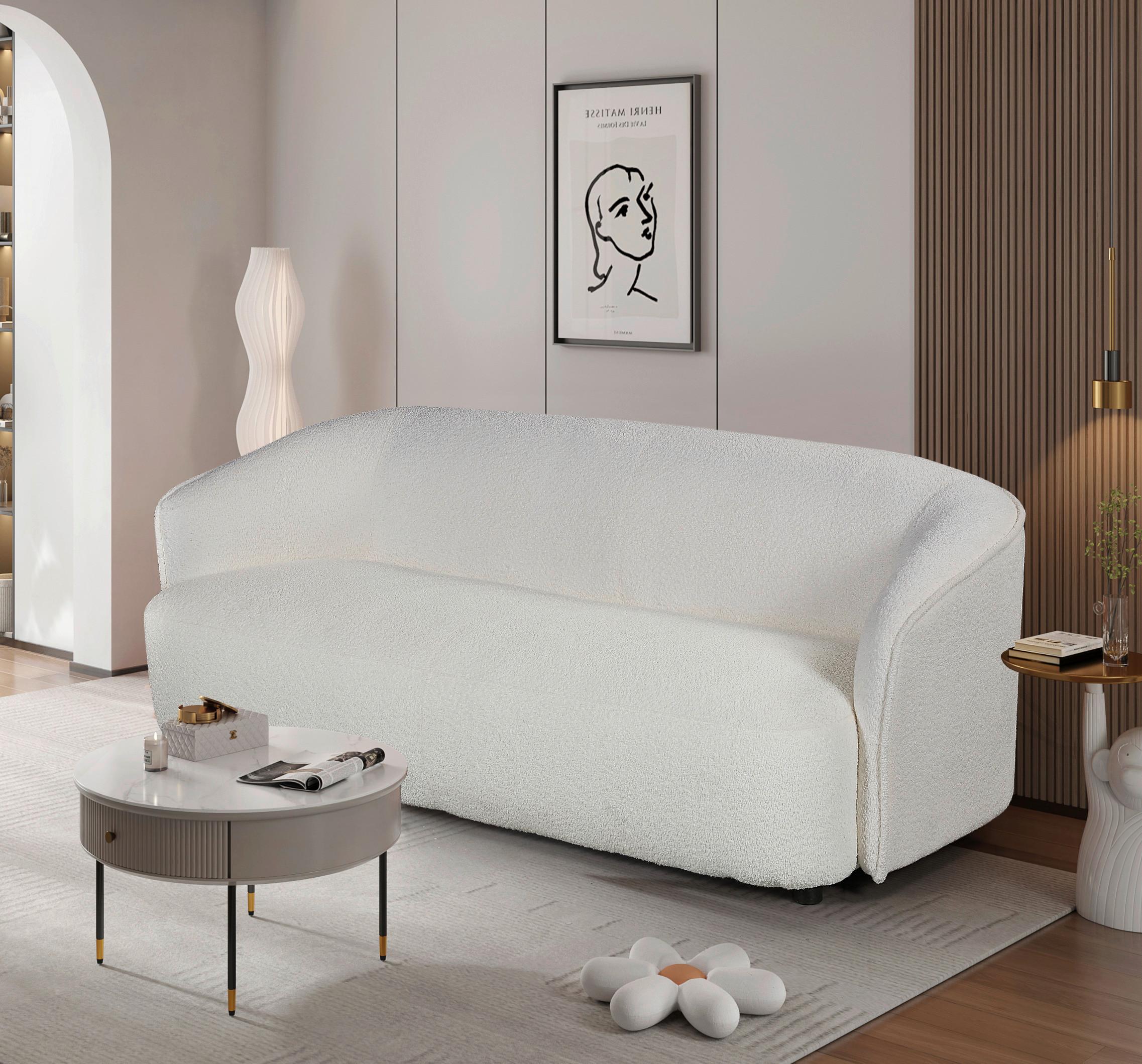 SOFA TRZYOSOBOWA ELLA - kremowy/czarny, Modern, tworzywo sztuczne/tkanina (197/69/92cm) - MID.YOU