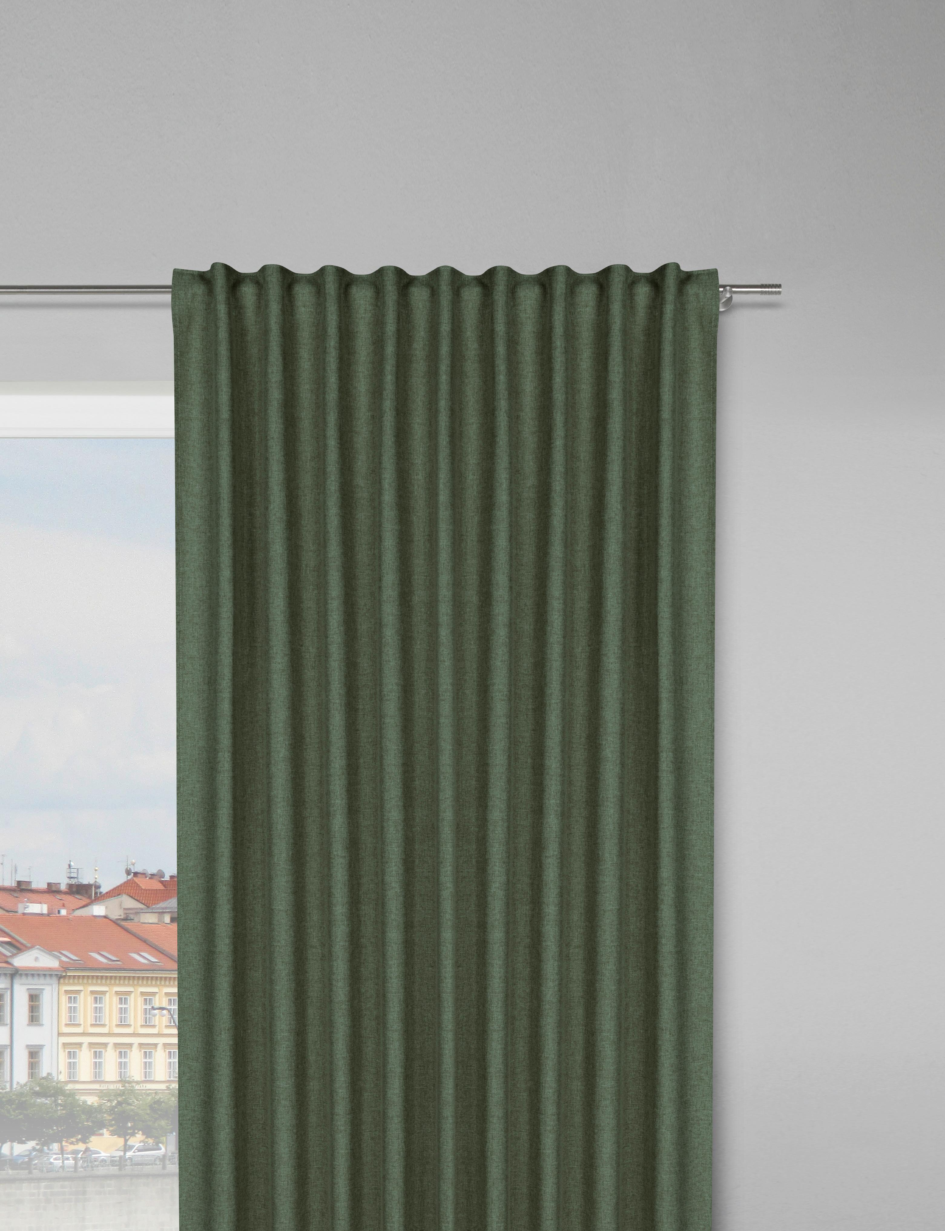 Končana Zavesa Ulrich - zelena, tekstil (135/245cm) - Modern Living