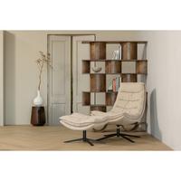 SESSELSET Kube Naturfarben B: 77cm - Schwarz/Naturfarben, Design, Textil/Metall (77/97/69cm) - Livetastic