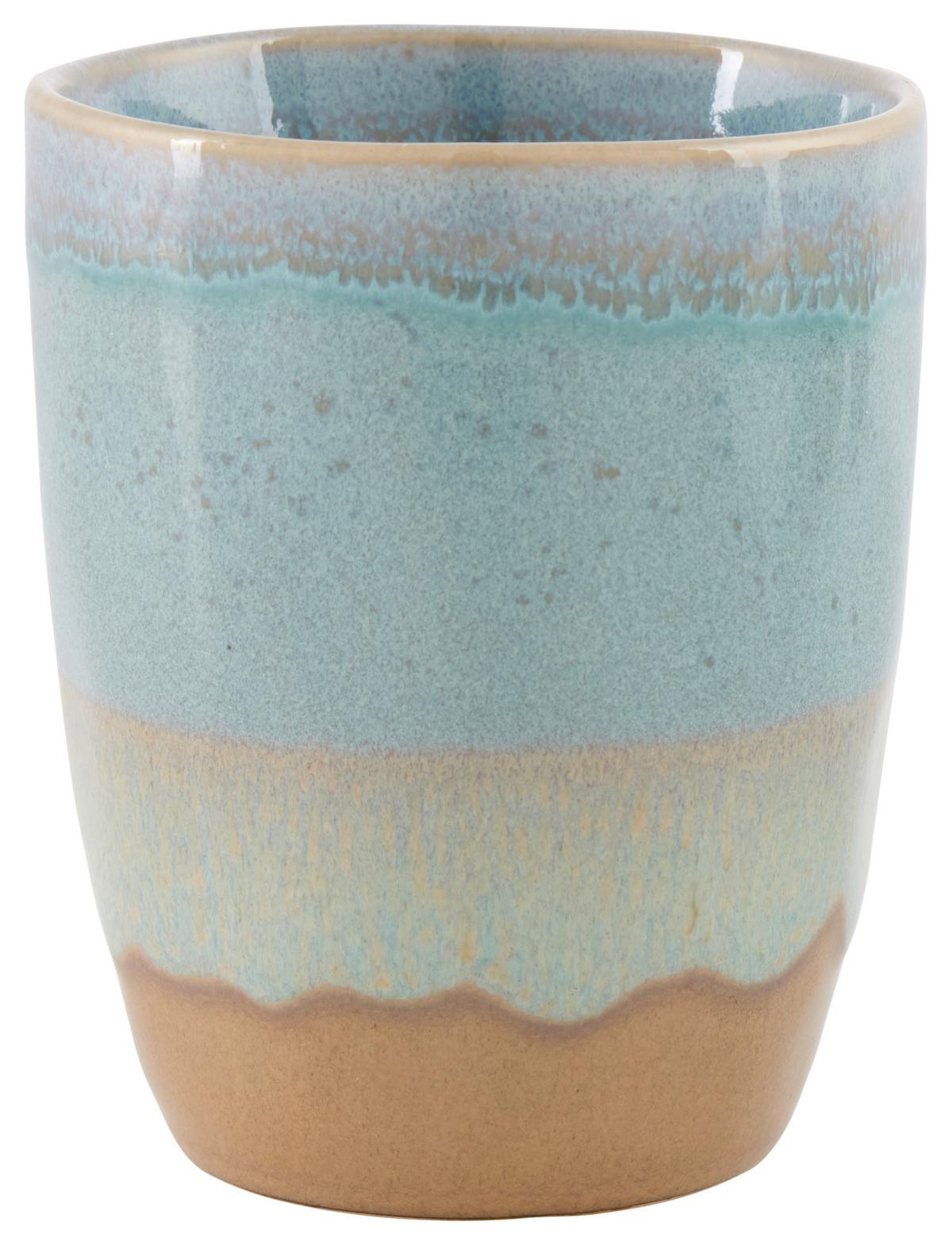Cană pentru cafea Frank cca. 280 ml - albastru/alb, Modern, ceramică (8/9,6cm)