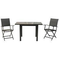 GARTENSET FLORENZ - Graphitfarben/Grau, MODERN, Textil/Metall - Gardenson