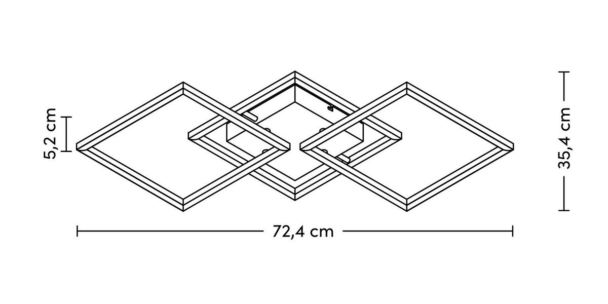 Stropna Led-svetilka Olpü - barve aluminija, Moderno, kovina/umetna masa (72,4/35,4/5,2cm) - Modern Living