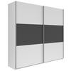 Schwebetürenschrank Saturn in Weiss/Graphitfarben - Weiss/Silberfarben, Konventionell, Holzwerkstoff/Metall (218/210/59cm) - Mömax