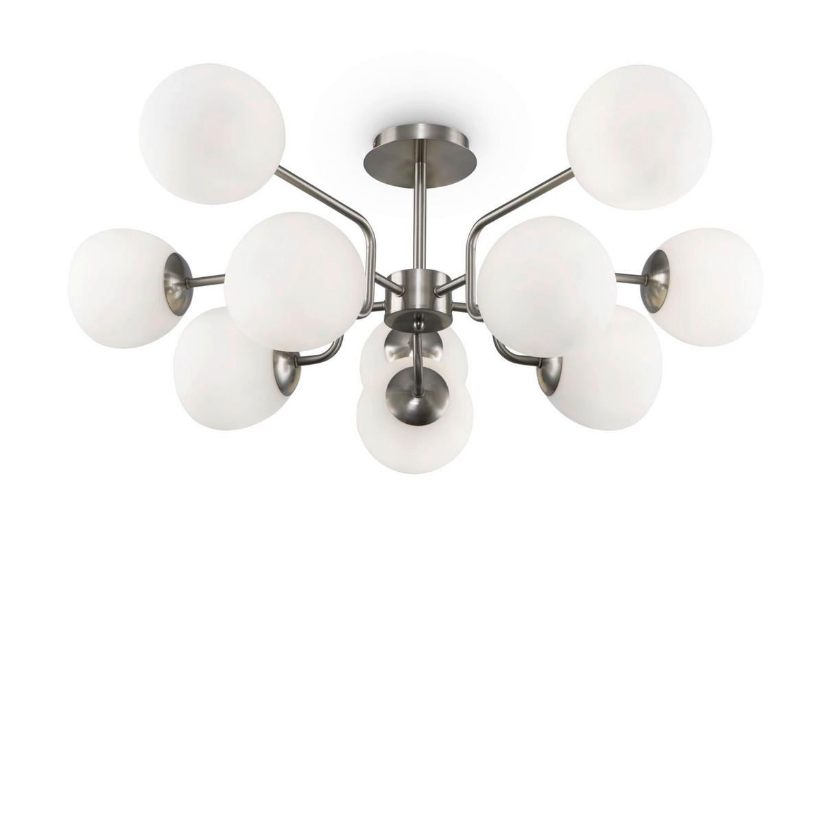 PENDELLEUCHTE ERICH - Weiss/Nickelfarben, Trend, Glas/Metall (90.7/34cm) - MAYTONI