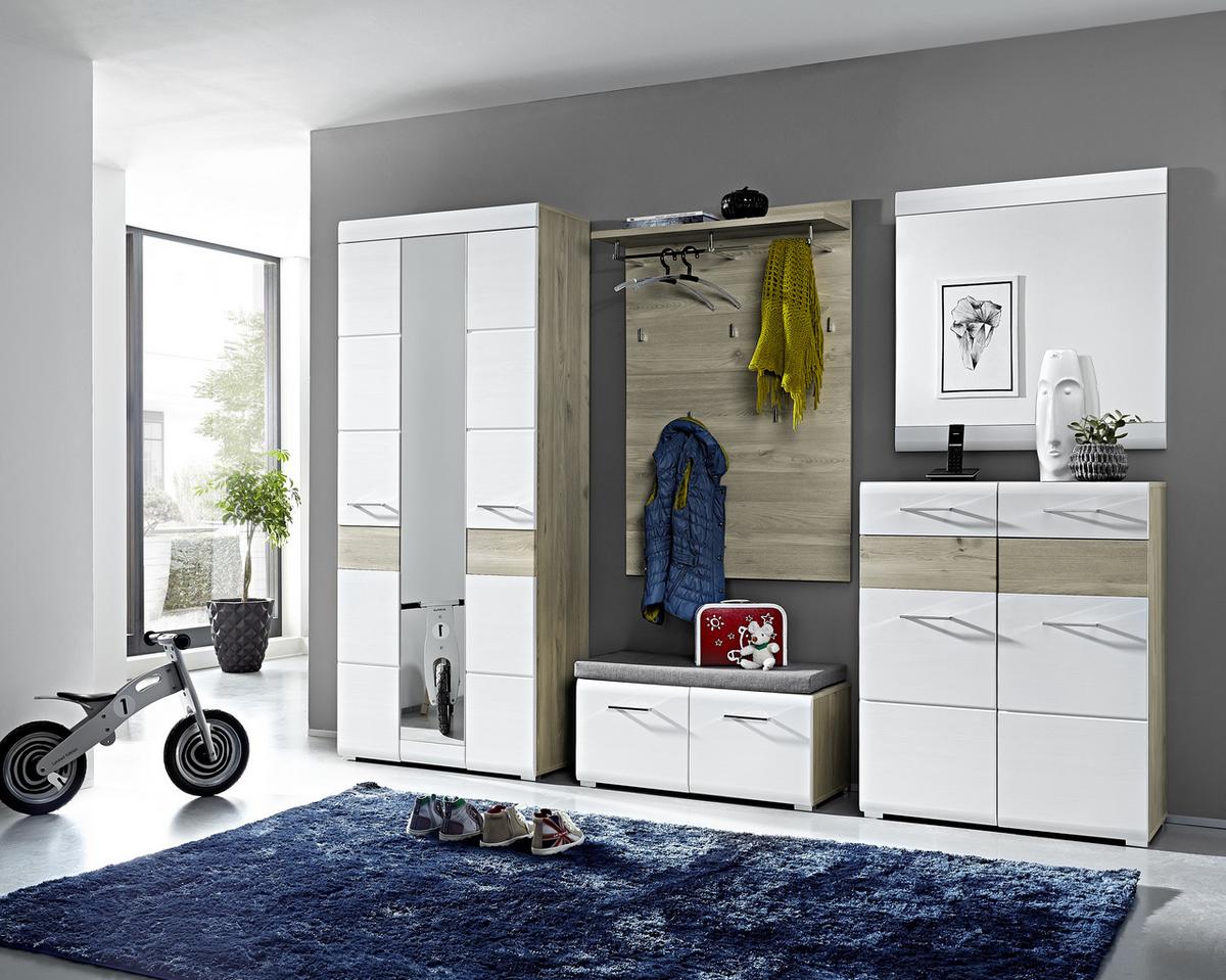 armoire de garde-robe in Silbereiche/Weiss - Chromfarben/Weiss, Konventionell (85/200/40cm) - Premium Living