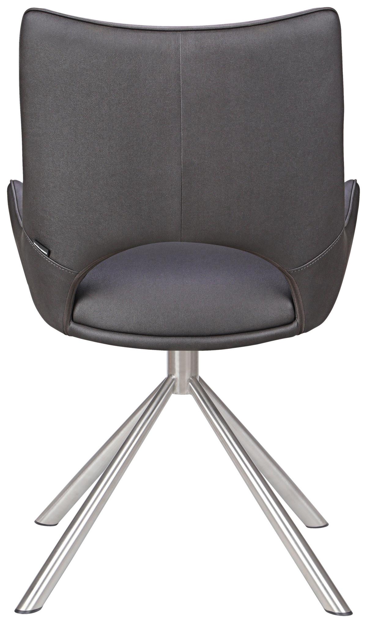 KRZESŁO APOLLO - kolor stalowy/ciemnoszary, Design, metal/tkanina (57/88,5/62cm) - Carryhome
