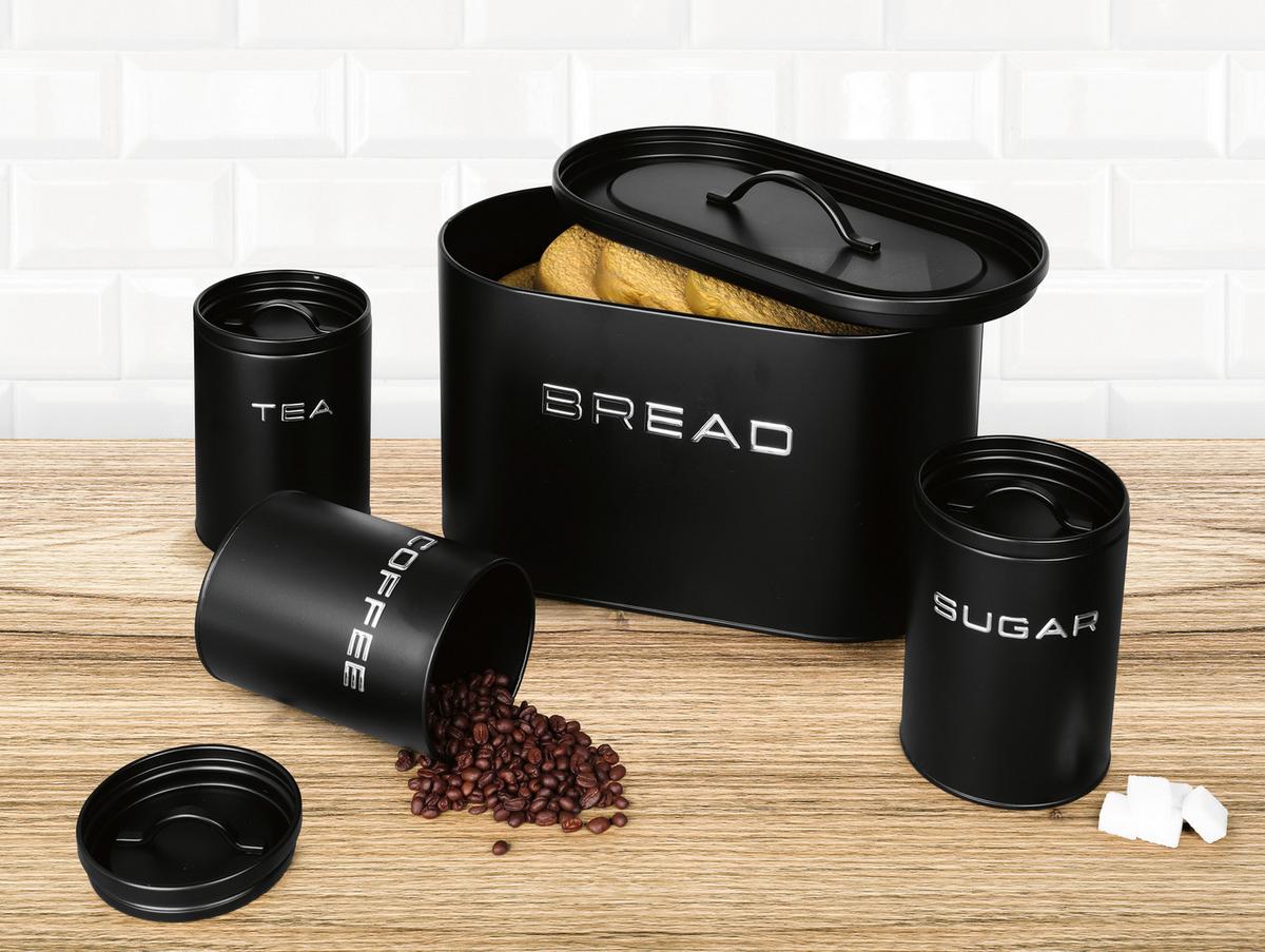 ZESTAW POJEMNIKÓW KUCHENNYCH 14643 - czarny, Basics, metal (23/18/34cm) - GOURMETMAXX