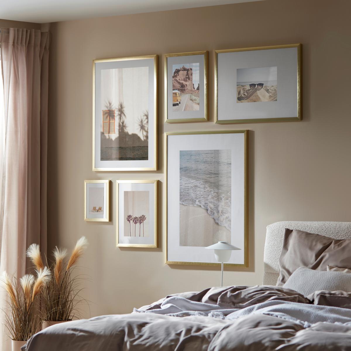 Bilderrahmen Aluminium in Goldfarben - Messingfarben/Goldfarben, ROMANTIK / LANDHAUS, Metall (45,1/62,5/2.2cm) - Premium Living