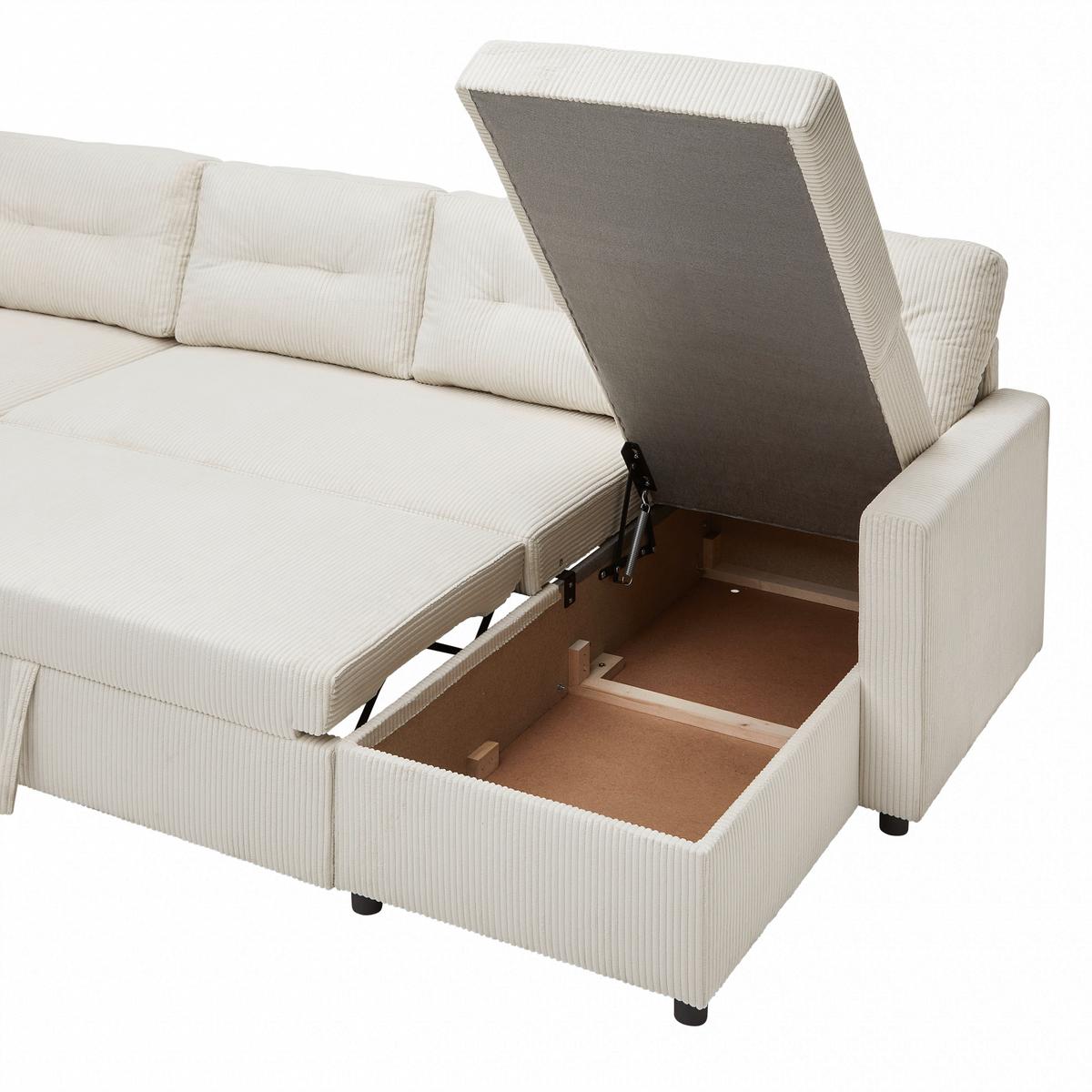 Wohnlandschaft Martina Acv links Pearl - Beige/Schwarz, MODERN, Holz/Holzwerkstoff (204/276/146cm) - Mömax