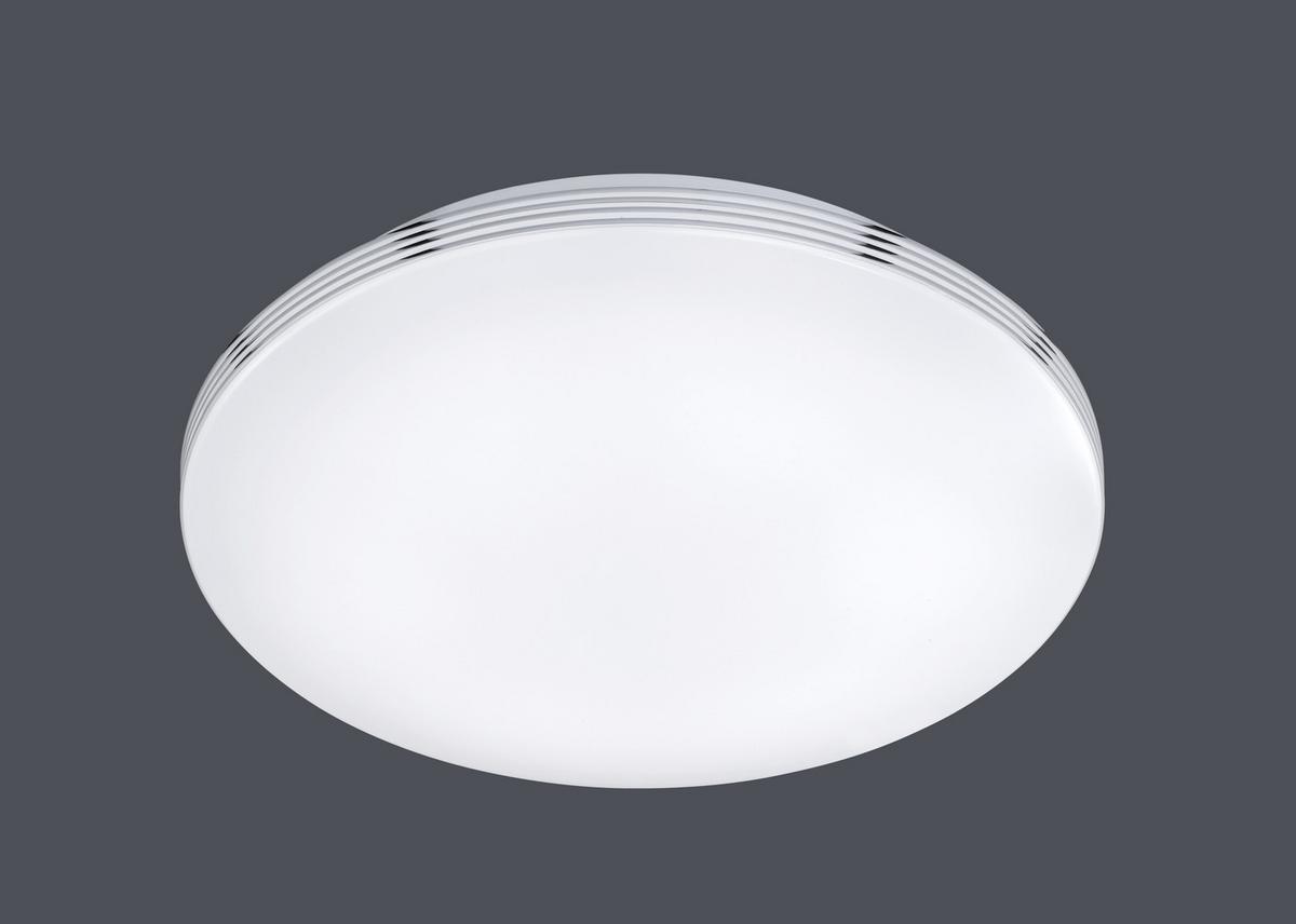 Badezimmer-Deckenleuchte Apart in Weiß/Chrom max. 18 Watt - Chromfarben/Weiß, Design, Kunststoff/Metall (35,0/9,5cm) - Trio Leuchten