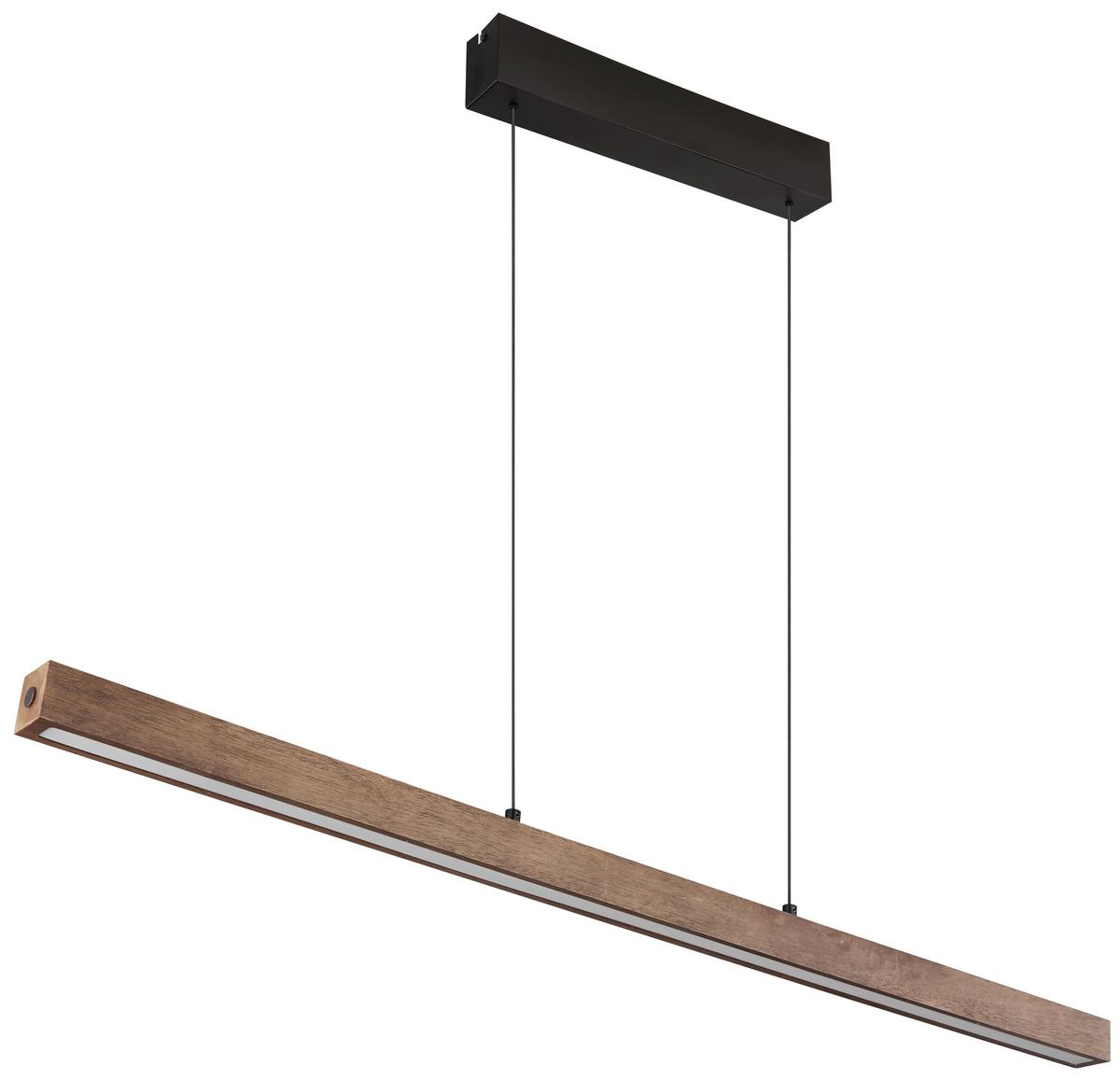 Viseča Led-svetilka 17015 - črna/temno rjava, Natur, kovina/umetna masa (115/4,5/150cm) - Globo