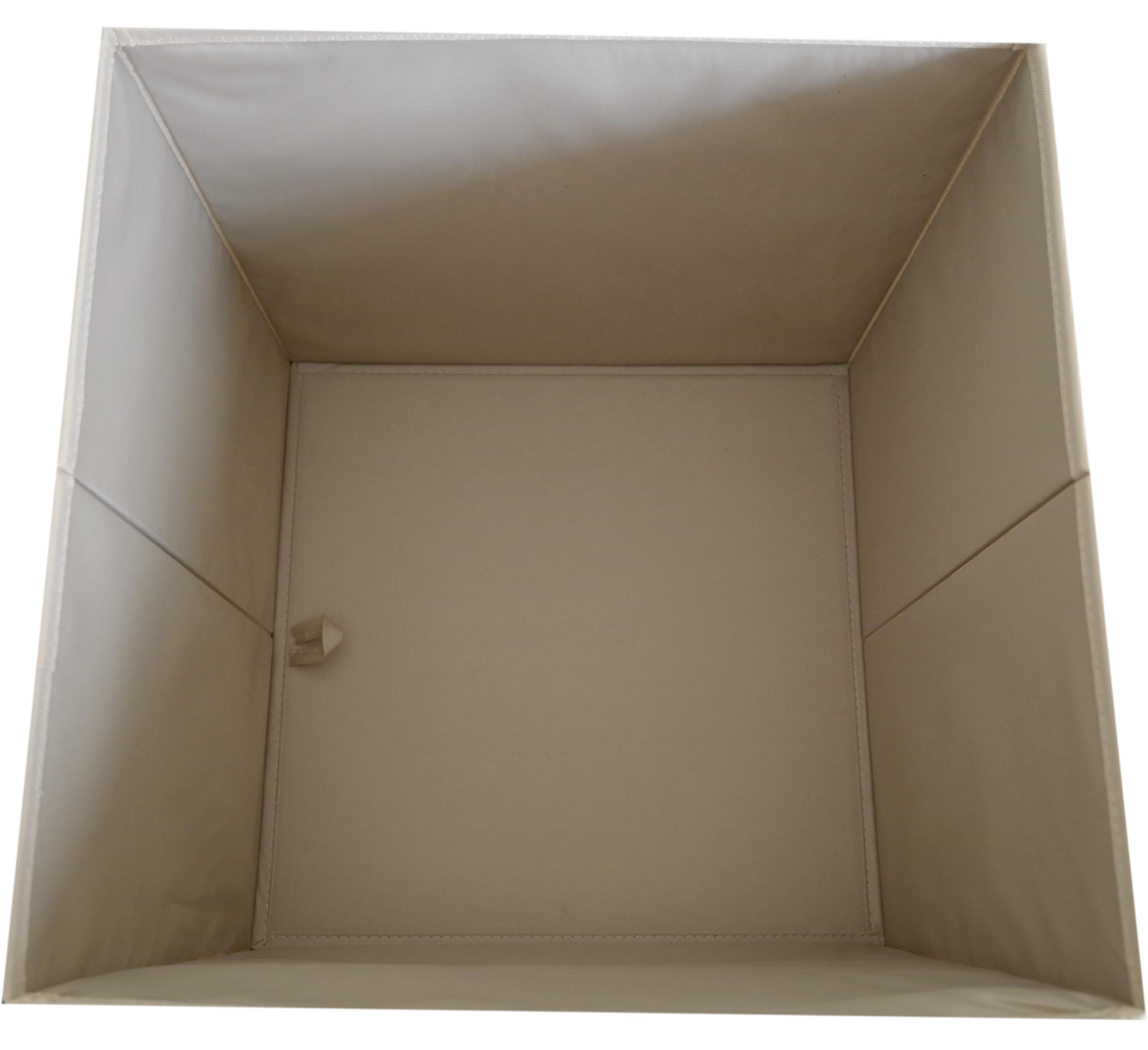 Faltbox Peter ca. 34l - Creme, Karton/Textil (33/32/33cm) - Modern Living