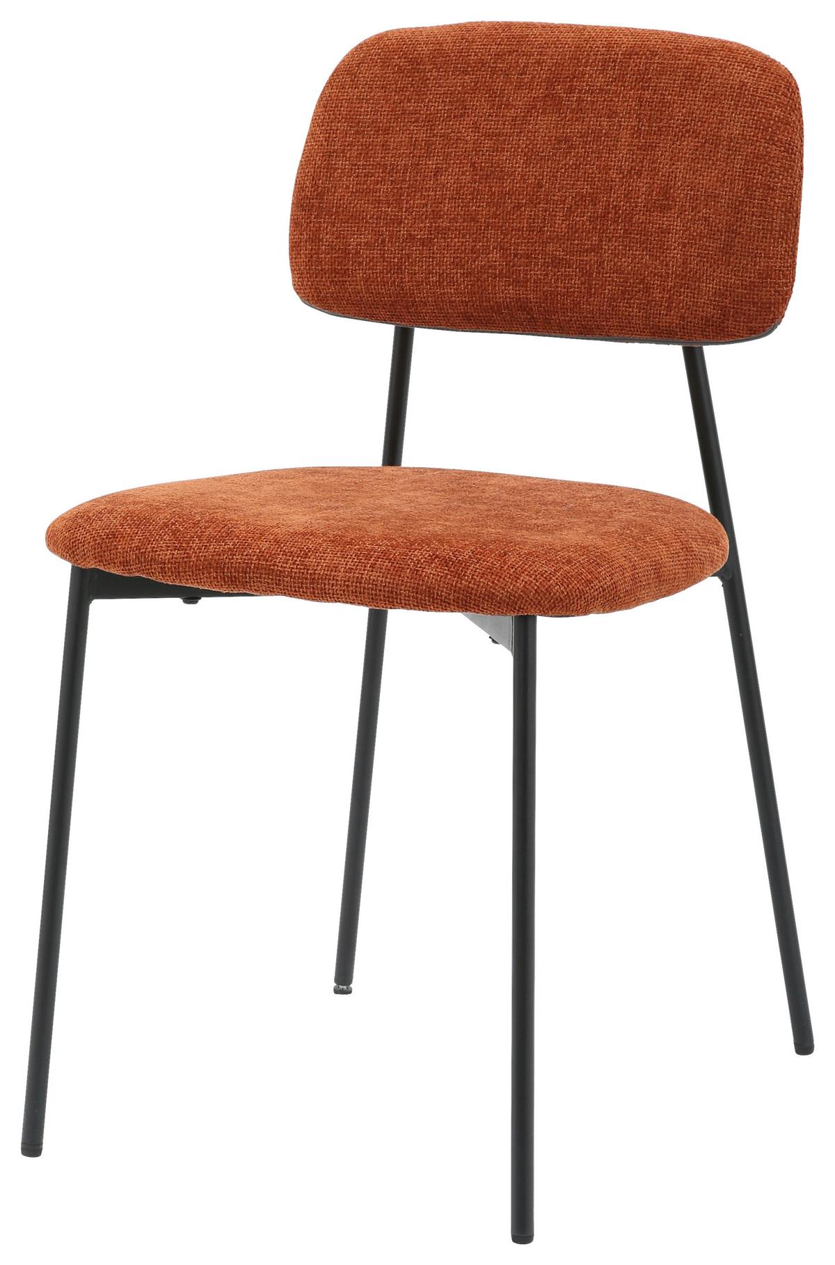Stuhl Lara Braun - Rostfarben/Schwarz, MODERN, Textil/Metall (44/78,5/49cm) - Mömax