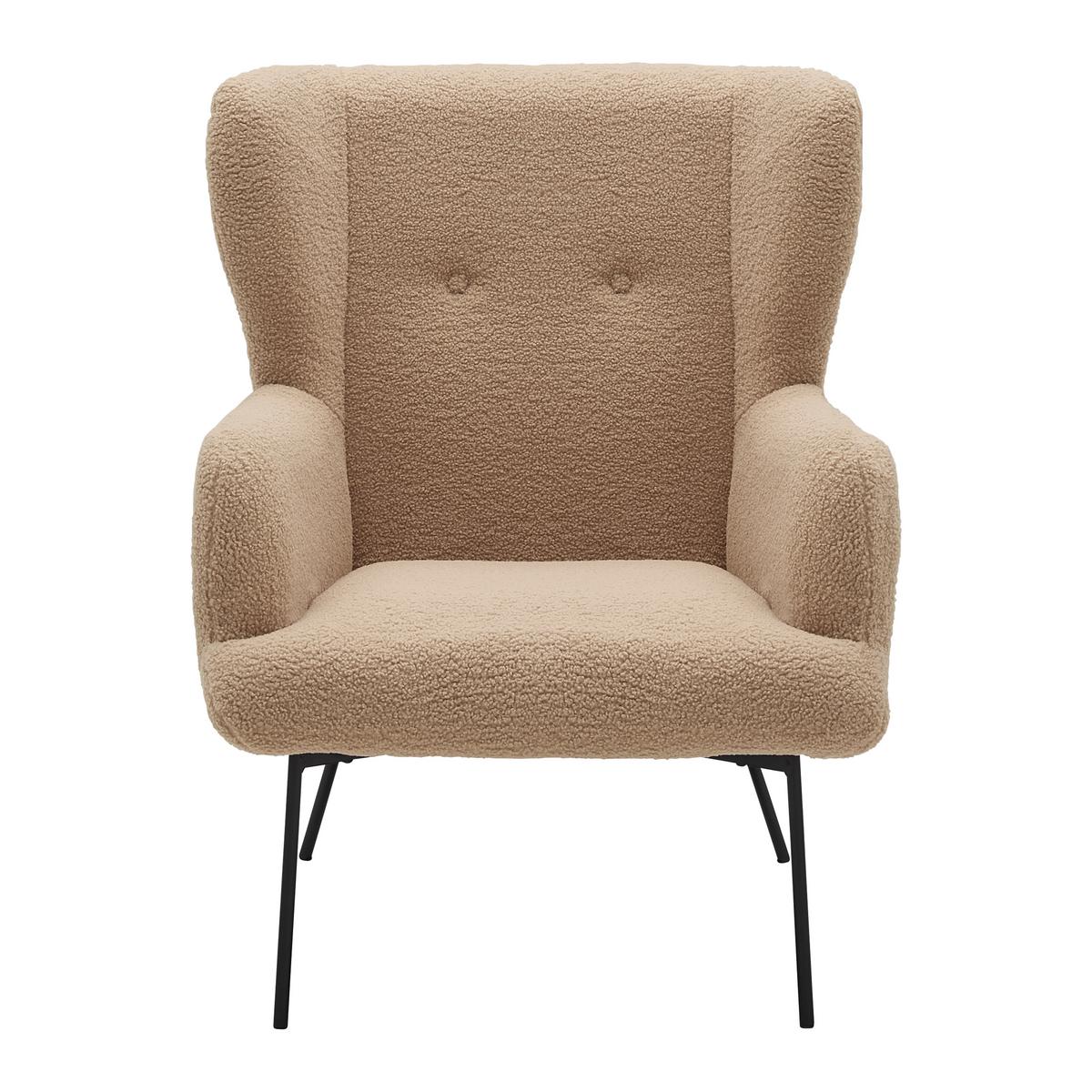 Fotel Norbi - bézs, Modern, textil/fa (84/95/75cm) - Mömax