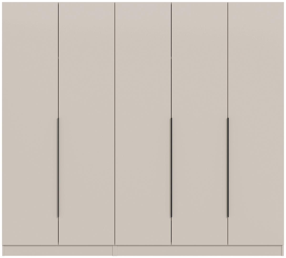 Drehtürenschrank Kopenhagen Kaschmir - Kaschmir/Schwarz, MODERN, Holzwerkstoff/Kunststoff (200/181/52cm) - Livetastic