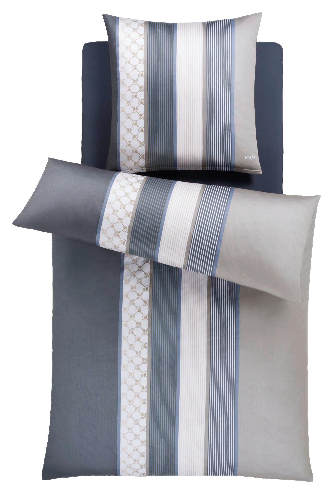 POŚCIEL JOOP! CORNFLOWER STRIPES - antracytowy/szary, Design, tkanina (135/200cm) - Joop!