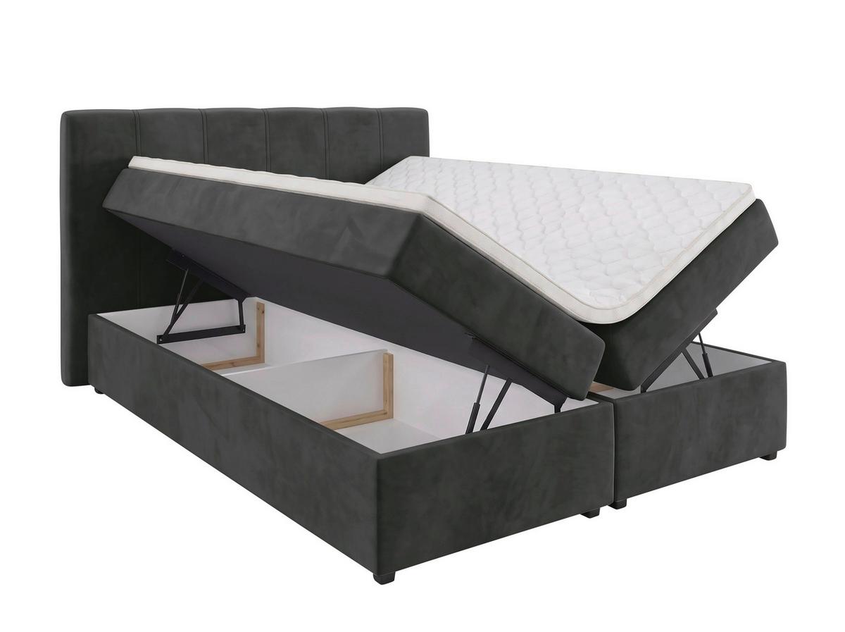 Boxbett Dana -Based- - Schwarz, Kunststoff/Textil (140/200cm) - Based