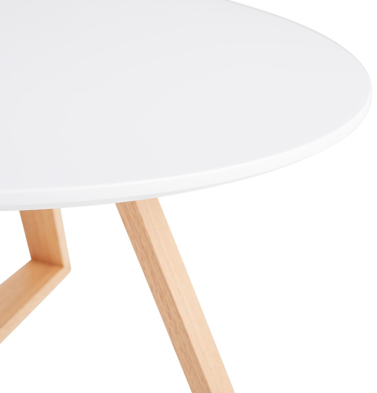 STOLIK KAWOWY MATTEO - kolor dębowy/biały, Modern, materiał drewnopochodny/drewno (80/80/39cm) - MID.YOU