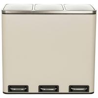 Koš Za Smeti Clean Ix, 3 X 18 L, Bež - črna/bež, Basics, kovina/umetna masa (61/56/31,5cm) - MID.YOU