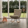 Schaukelsessel Devin Braun Webstoff - Hellbraun/Naturfarben, MODERN, Holz/Textil (70/100/106cm)