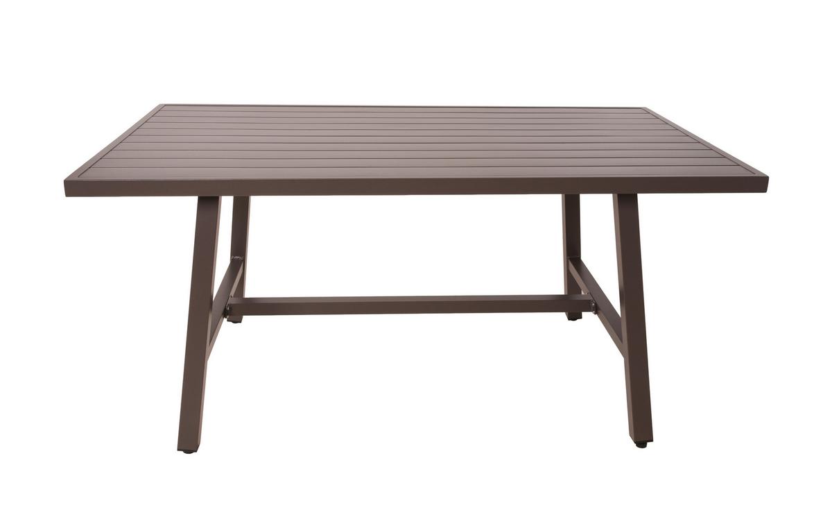 GARTENTISCH TISCH DENIA - Dunkelbraun/Schwarz, MODERN, Kunststoff/Metall (89,5/75/160cm) - Gardenson