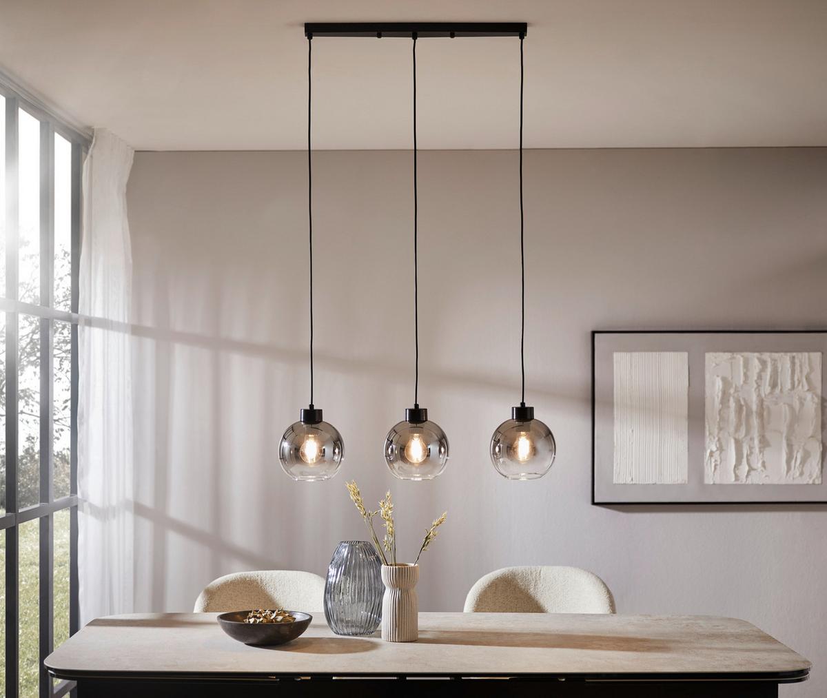 LAMPA WISZĄCA SMOKEY - antracytowy/kolor chromowy, Lifestyle, metal/szkło (72/18/120cm) - Dieter Knoll