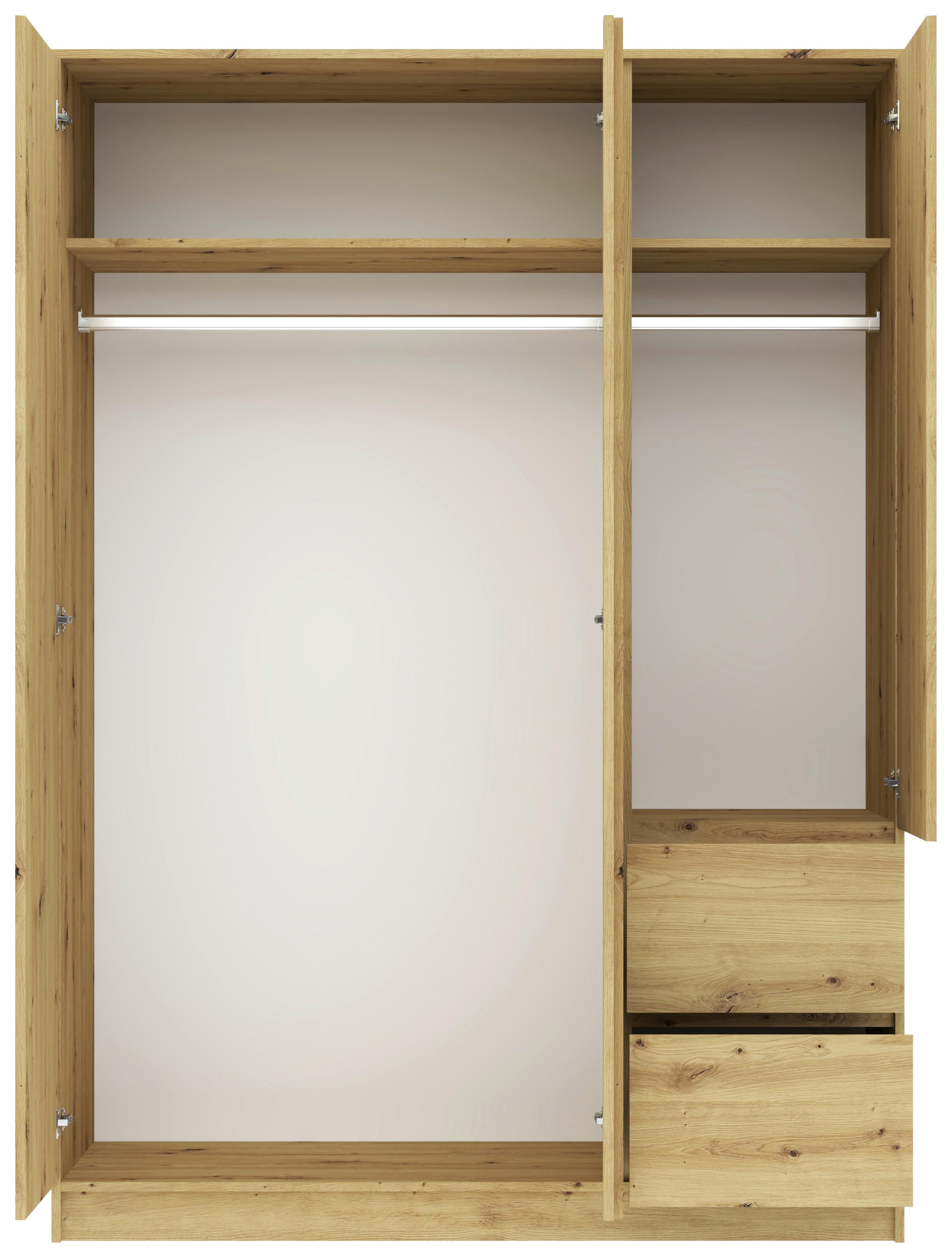 Kleiderschrank Basit Eiche Artisan - Eiche Artisan, Konventionell, Holzwerkstoff (147/206/57cm) - Mömax