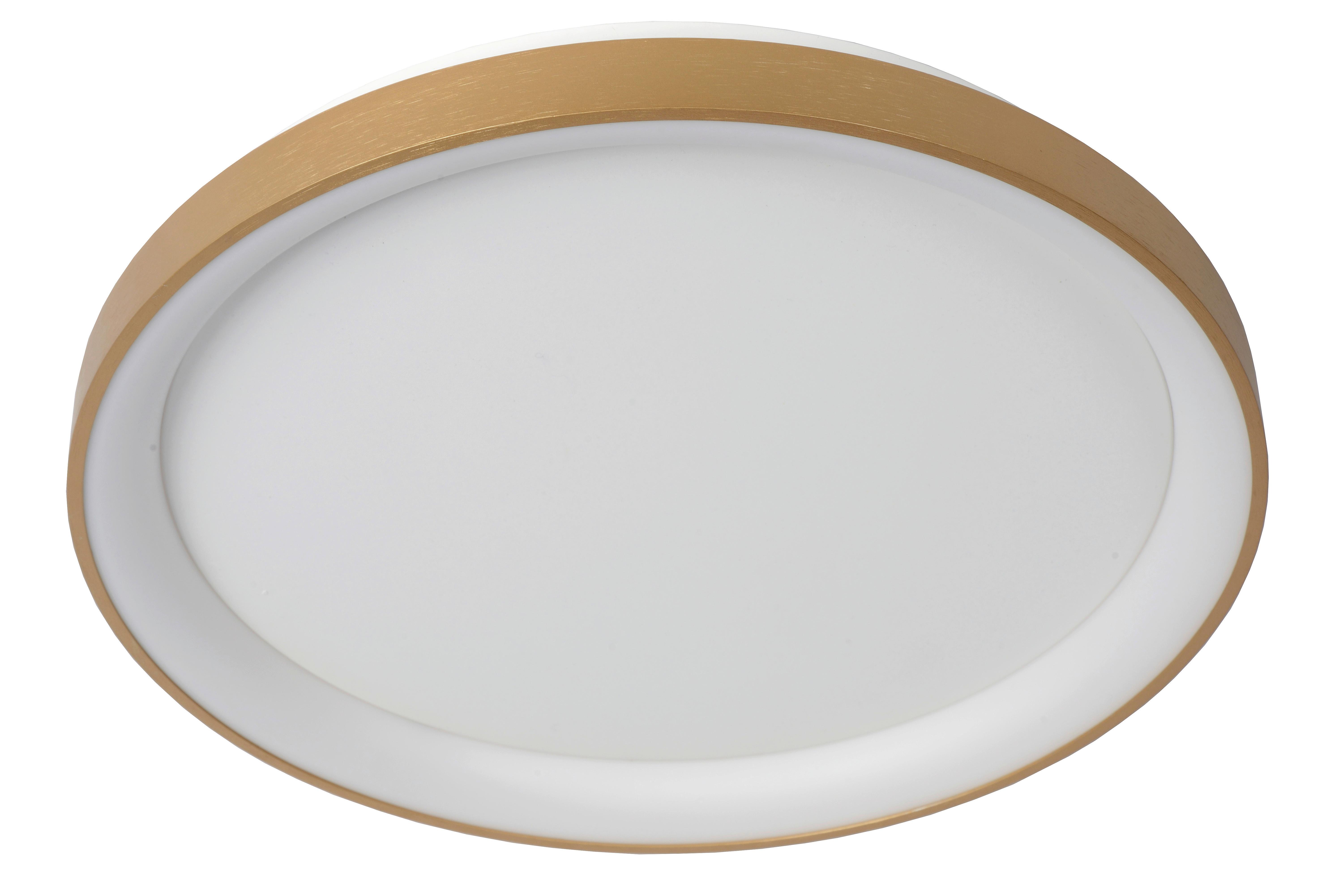 LAMPA SUFITOWA LED 46103/38/02 VIDAL - kolor mosiężny/opal, Design, tworzywo sztuczne/metal (48/6cm) - Lucide