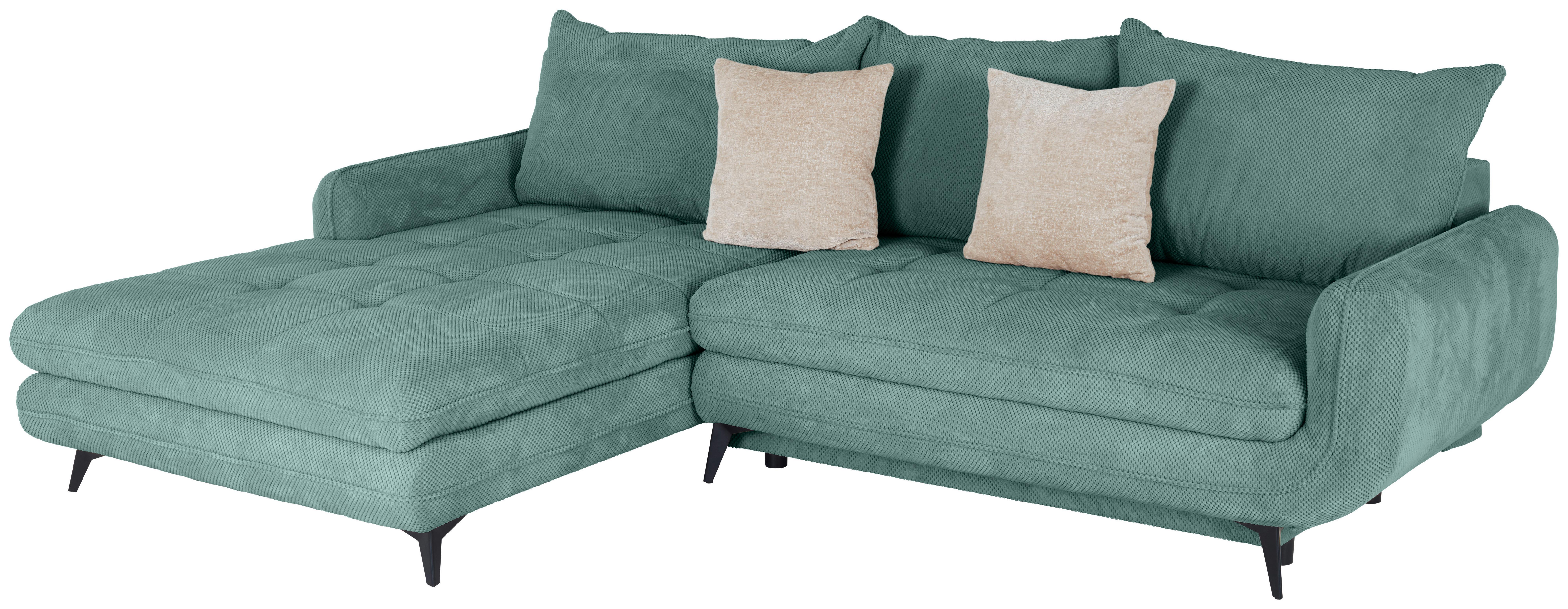 Kutna Garnitura Wave - tirkizna/crna, Moderno, tekstil/metal (189/266cm) - Modern Living
