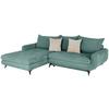 Kutna Garnitura Wave - tirkizna/crna, Moderno, tekstil/metal (189/266cm) - Modern Living