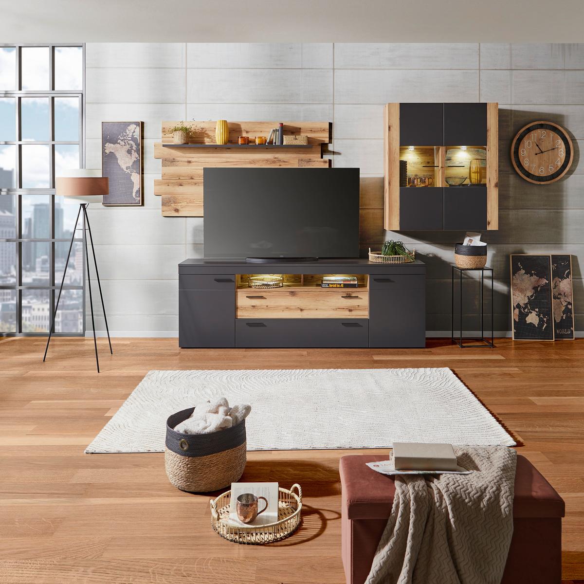 Zidna Polica Henry - Moderno, drvni materijal (160/90/20,2cm) - Mömax