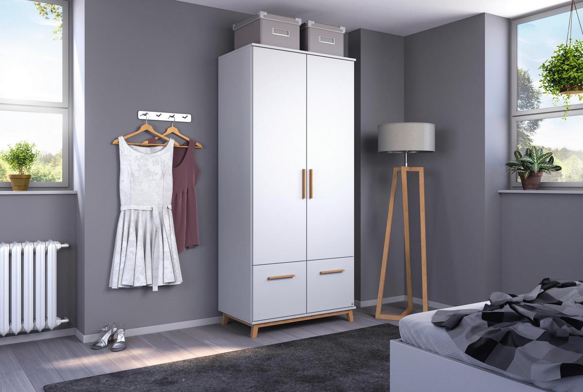 Dulap uși glisante Oslo Alb alpin cca. 175x210x59cm - alb, Konventionell, material pe bază de lemn (175/210/59cm) - Mömax
