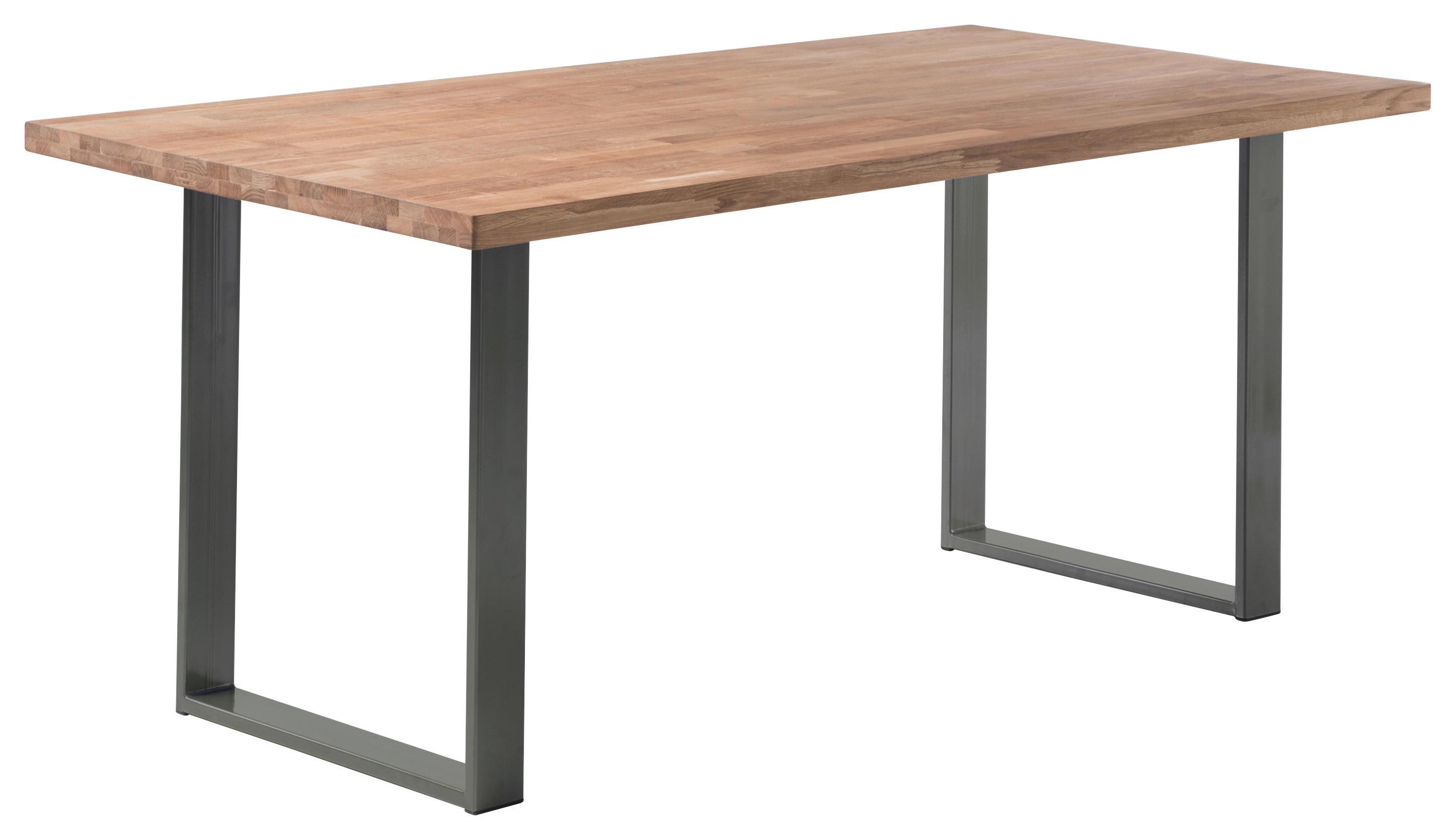 Esstisch "Samuel" , ca 180x90 cm, aus Eiche - Eichefarben/Anthrazit, MODERN, Holz/Metall (180/90/76cm) - MID.YOU