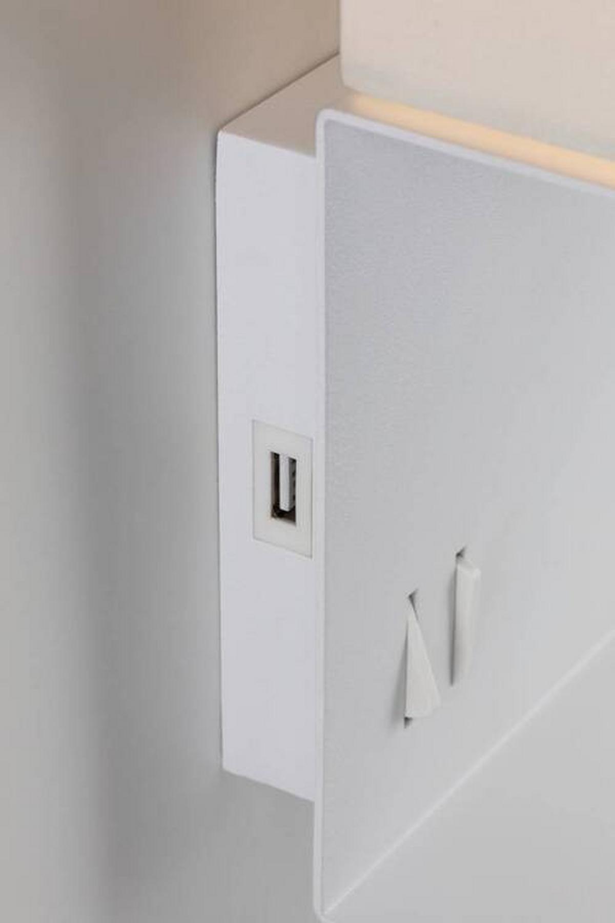Wandleuchte Merani in Grau/Weiß max. 40 Watt - Weiß/Grau, LIFESTYLE, Textil/Metall (25/35,5cm) - Paulmann