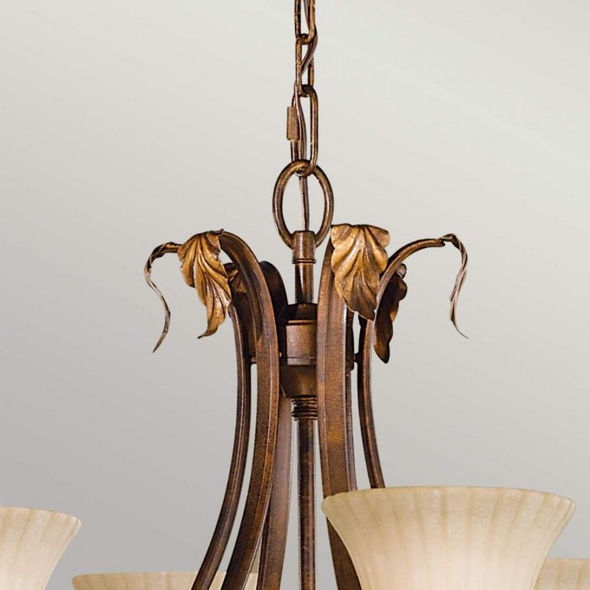 Luster Sonomavalley Fe-Sonomavalley6 - crvenosmeđa, Konvencionalno, staklo/metal (73/82cm) - Elstead Lighting