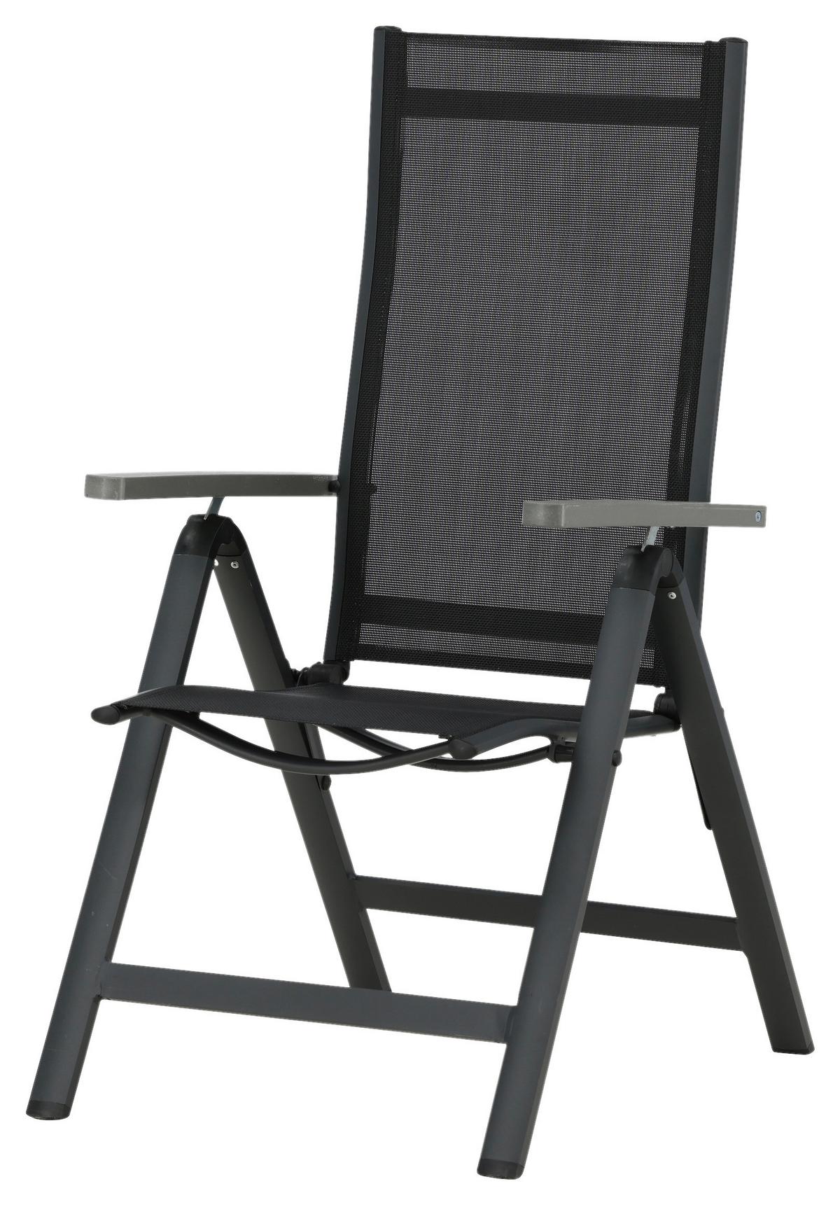 Gartensessel-2er Set Albany ca. 59x109x67 cm Schwarz - Schwarz, KONVENTIONELL, Metall (59/109,5/67cm) - Gardenson