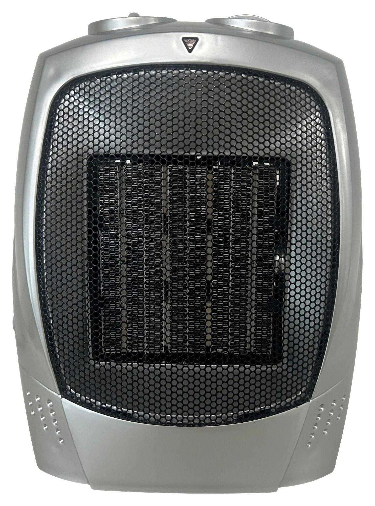 Heizstrahler Totm in Grau/Schwarz max. 750/1500W - Schwarz/Grau, KONVENTIONELL, Kunststoff (18/13,5/23,5cm) - Insido