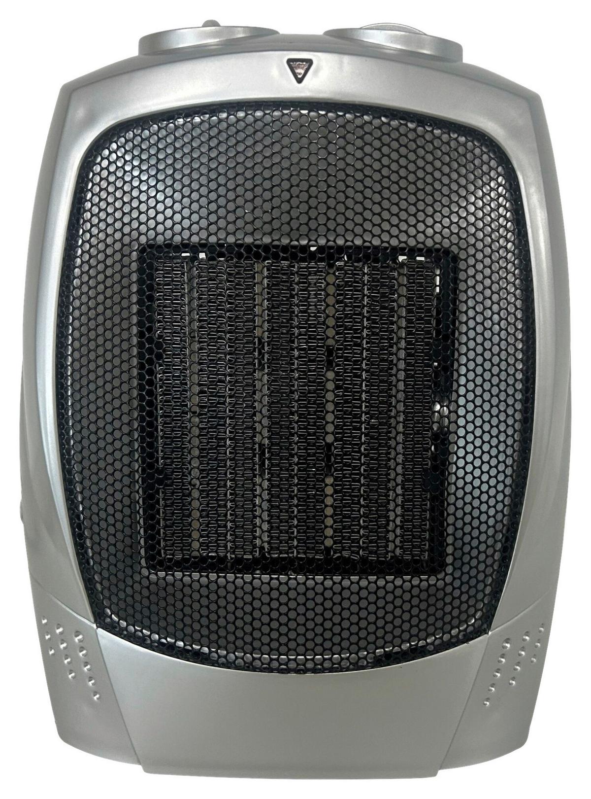 Heizstrahler Totm in Grau/Schwarz max. 750/1500W - Schwarz/Grau, KONVENTIONELL, Kunststoff (18/13,5/23,5cm) - Insido