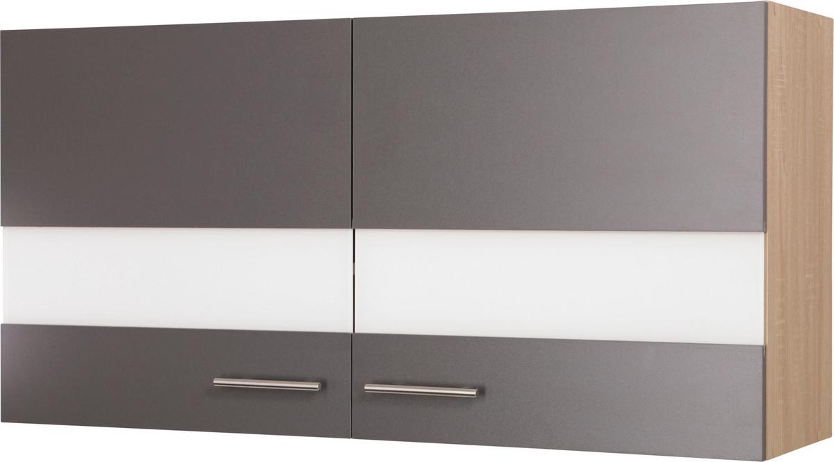 Kuhinjska Zgornja Omarica Merle, Barva Hrasta, Siva - srebrne barve/siva, Basics, kovina/steklo (110/56,1/34,6cm) - Respekta